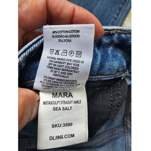 DL1961 Mara Instasculpt Straight Ankle Blue Jeans in Sea Salt size 30 - Picture 10 of 10